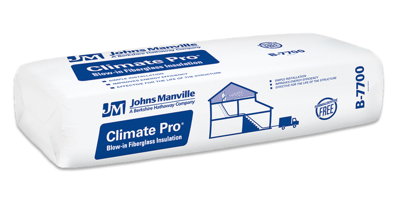 Johns Manville Climate Pro® Formaldehyde-free™ blow-in fibreglass insulation