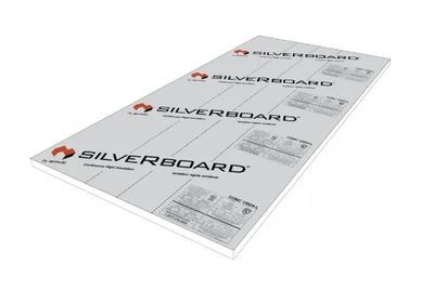 Silverboard XS 35 PSI perforated rigid insulation board 1 inch thick 4x9 sheet front view | RGS