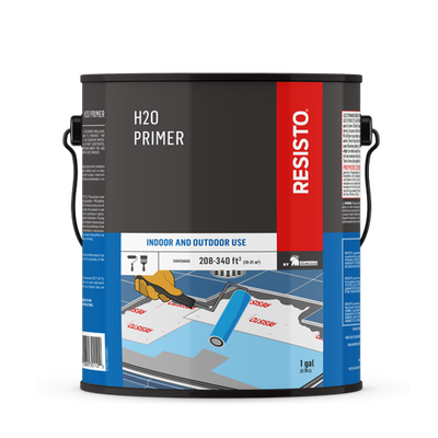 RESISTO H2O water based self adhesive waterproofing primer 5 gallon bucket front view | RGS