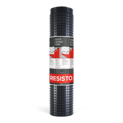 RESISTO below grade dimpled HDPE foundation drainage board rolled membrane packaging | RGS
