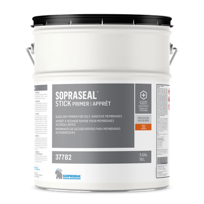 Soprema Sopraseal Stick polymer based self adhesive primer 19 litre pail front view | RGS