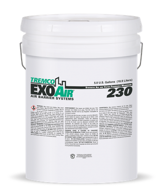 Tremco ExoAir 230 fluid applied permeable air barrier 19 litre pail front product view | RGS