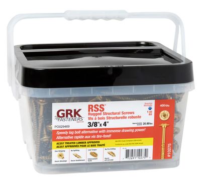 GRK 3/8 x 4" RSS Rugged Structural Screws (400-Pack) | RGS