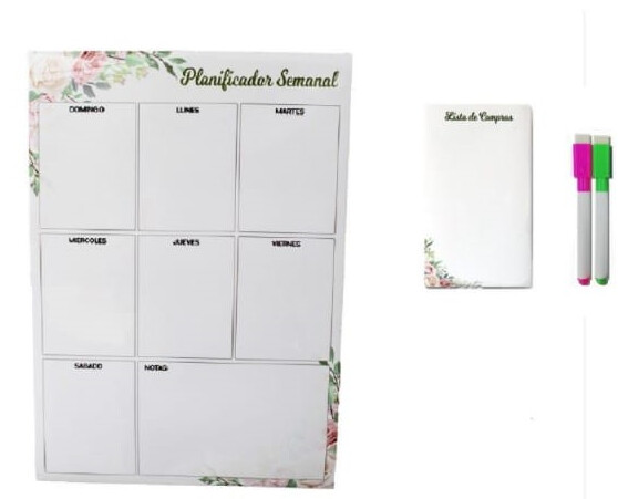 Pizarra planificador semanal + lista de compras Pizarra planificador semanal + lista de compras