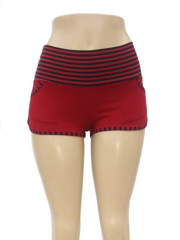 Roller Girl Shorts - Cotton Lycra - Red/Black