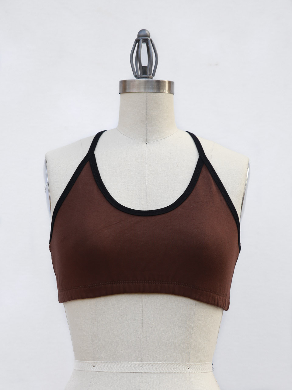 Classic Yoga Bra-Brown with Black Trim