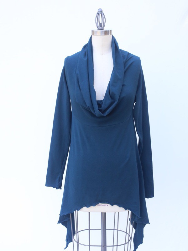 Cowl Neck Flow Top Mediterranean Blue