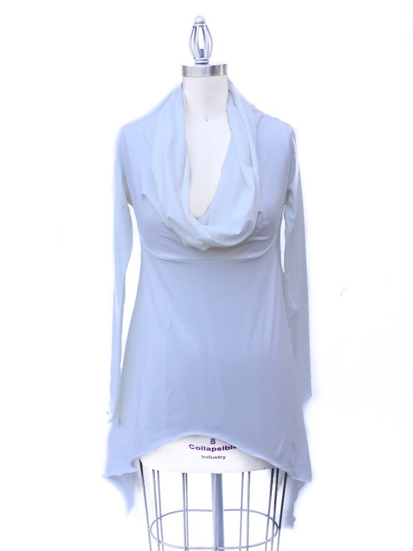 Cowl Neck Flow Top Organic White
