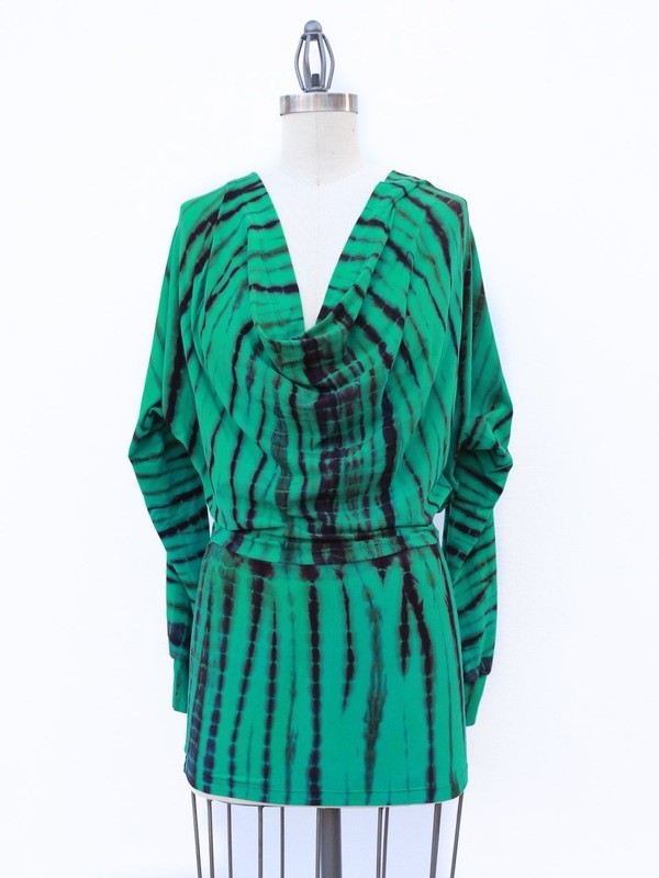 Tie Dye Cowl Neck Top