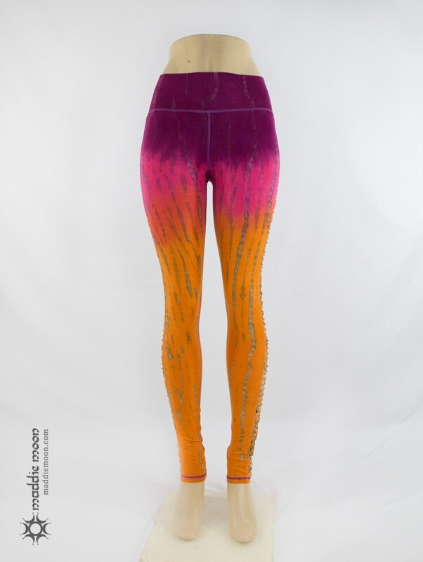Ruched Legging Long Fucsia, Pink, and Orange Tie Dye