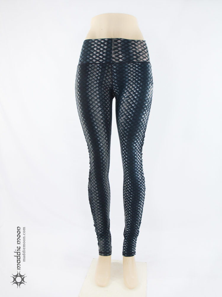 Ruched Legging Long Gray/Blue Tie Dye