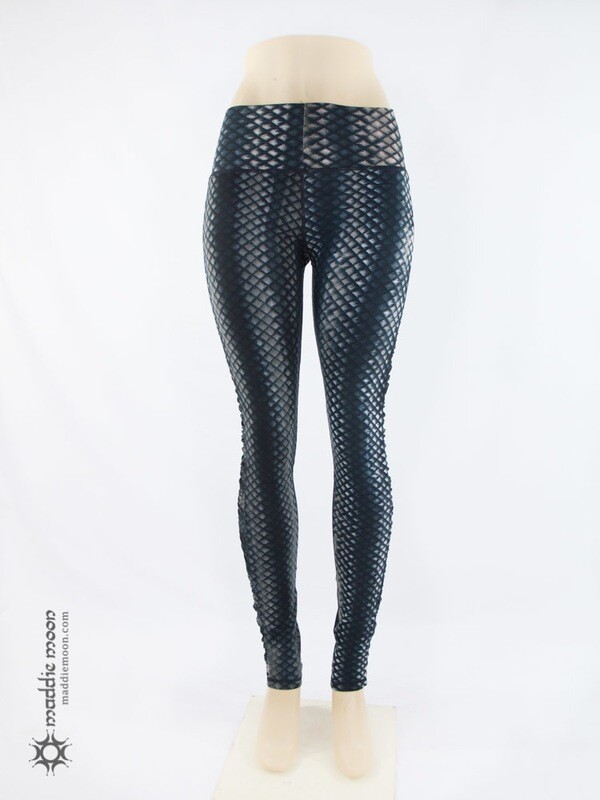 Ruched Legging Long Gray/Blue Tie Dye