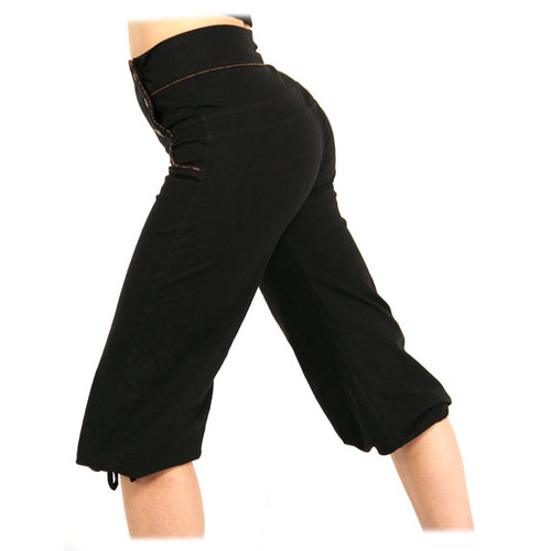 high waist crop Bridget pants black