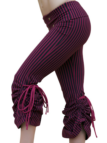 Athens Activewear Pants Red/Black Stripe Cotton Lycra