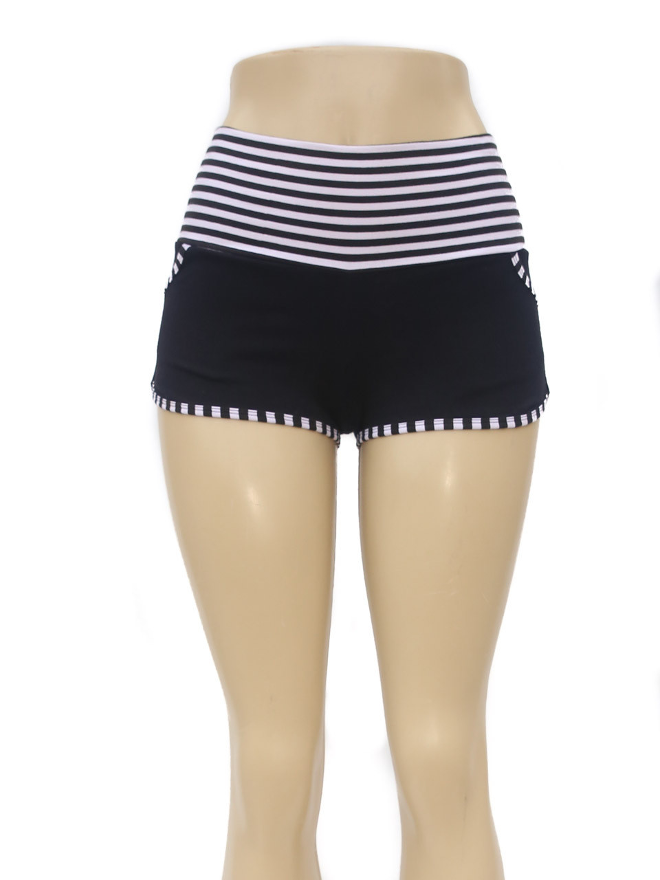 Roller Girl Shorts - Cotton Lycra - Black/White