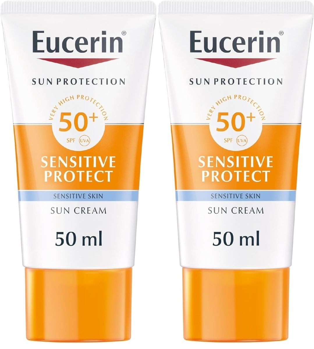 Eucerin Sun Cream Facial Sunscreen, High UVA/UVB Protection, SPF 50+, Water-Resistant, Fragrance-Free, Sun Protection For Sensitive and Dry Skin, Suitable for Atopic Skin, 50ml