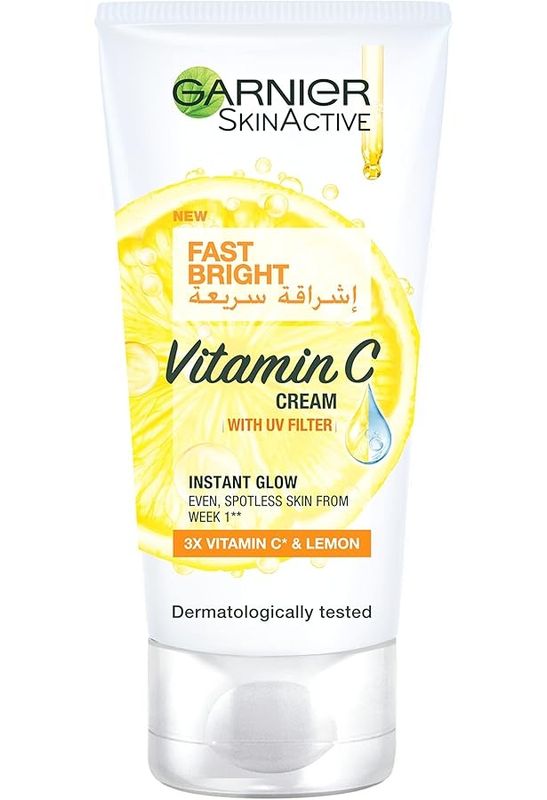  Garnier Day Cream, Fast Fairnerss, With UVA and UVB Filters, Enriched with 3X Vitamin C And Lemon, Skinactive Fast Fairness, 50ml  