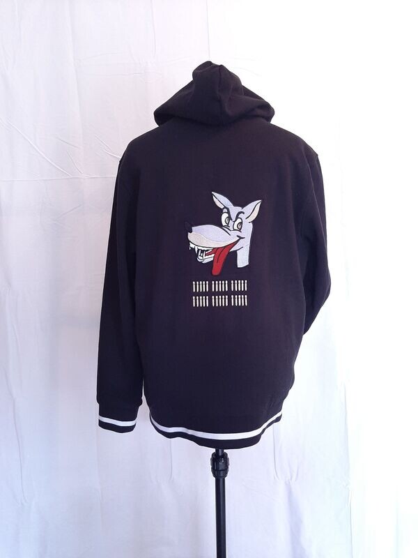 Sweat-shirt à capuche zippé mixte noir avec broderie Sweat-shirt à capuche zippé mixte noir avec broderie
