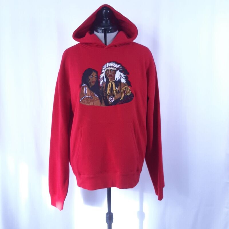 Sweat-shirt à capuche mixte rouge avec broderie Sweat-shirt à capuche mixte rouge avec broderie