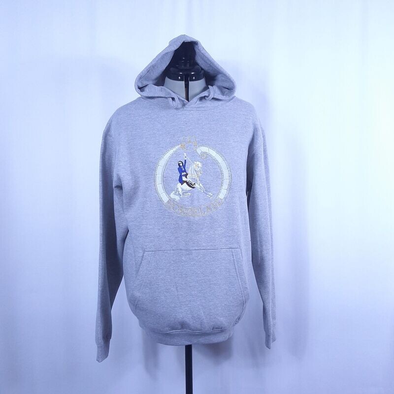 Sweat-shirt à capuche mixte gris chiné avec broderie Sweat-shirt à capuche mixte gris chiné avec broderie