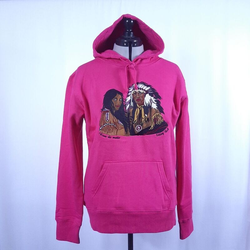 Sweat-shirt à capuche femme rose vif avec broderie Sweat-shirt à capuche femme rose vif avec broderie