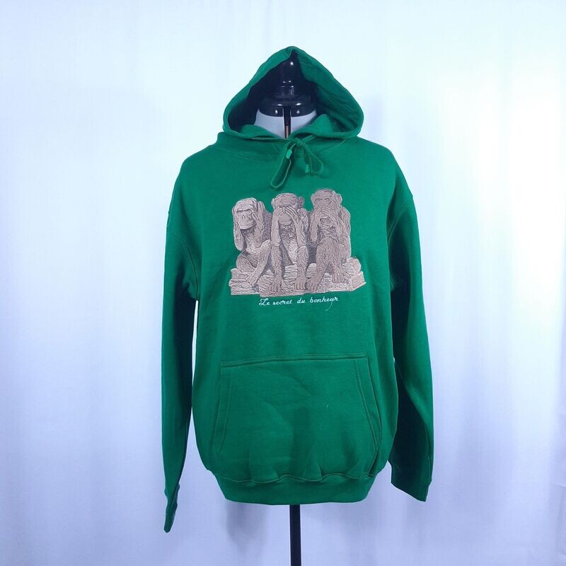 Sweat-shirt à capuche mixte vert avec broderie Sweat-shirt à capuche mixte vert avec broderie