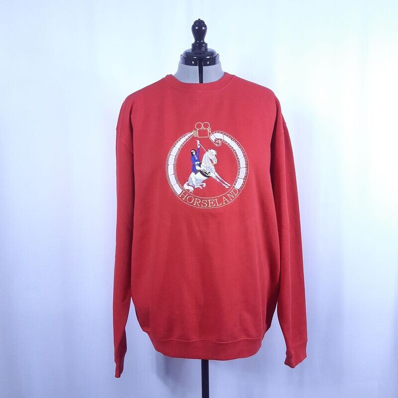 Sweat-shirt col rond mixte rouge avec broderie Sweat-shirt col rond mixte rouge avec broderie