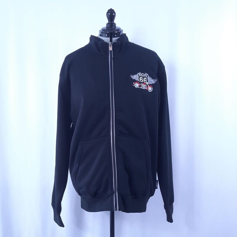 Sweat-shirt zippé mixte noir avec broderie Sweat-shirt zippé mixte noir avec broderie