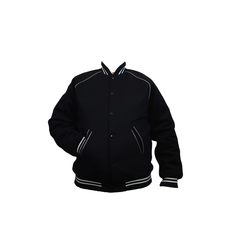 Blouson teddy modèle raglan Noir doublure 100% polyester MADE IN FRANCE
