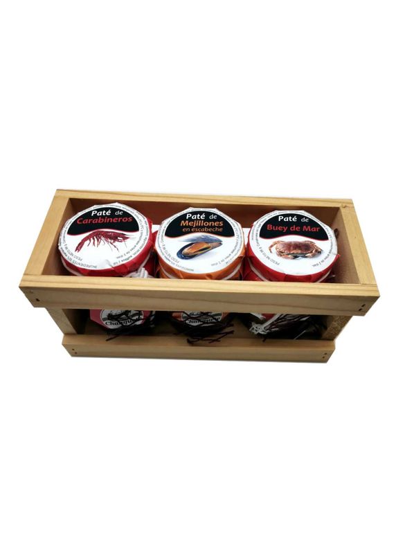 Pack 3 (3 patés variados en cajita de madera)