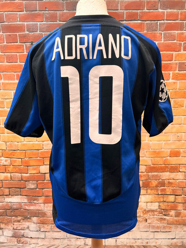 Inter Milan 2003/04 Home Football Shirt Nike Mens M Adriano #10
