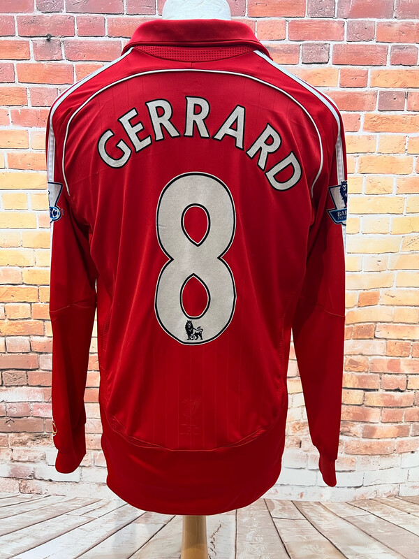 Liverpool 2006/08 Home Long Sleeve Football Shirt Mens Adidas Medium Gerrard #8