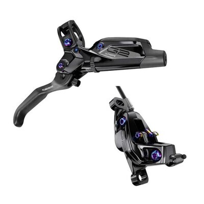 SRAM, G2 Ultimate A2, MTB Hydraulic Disc Brake, Rear, Post mount, Disc: Not included, Black w/ Rainbow Hardware