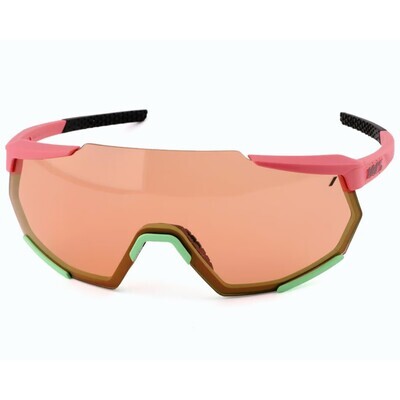 100% Racetrap Sunglasses, Matte Washed Out Neon Pink frame - Persimmon Lens