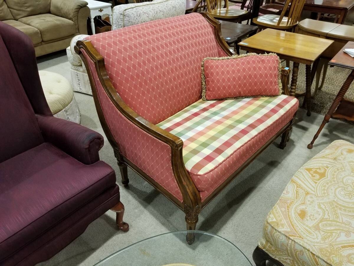 Craftmaster Checkered Loveseat