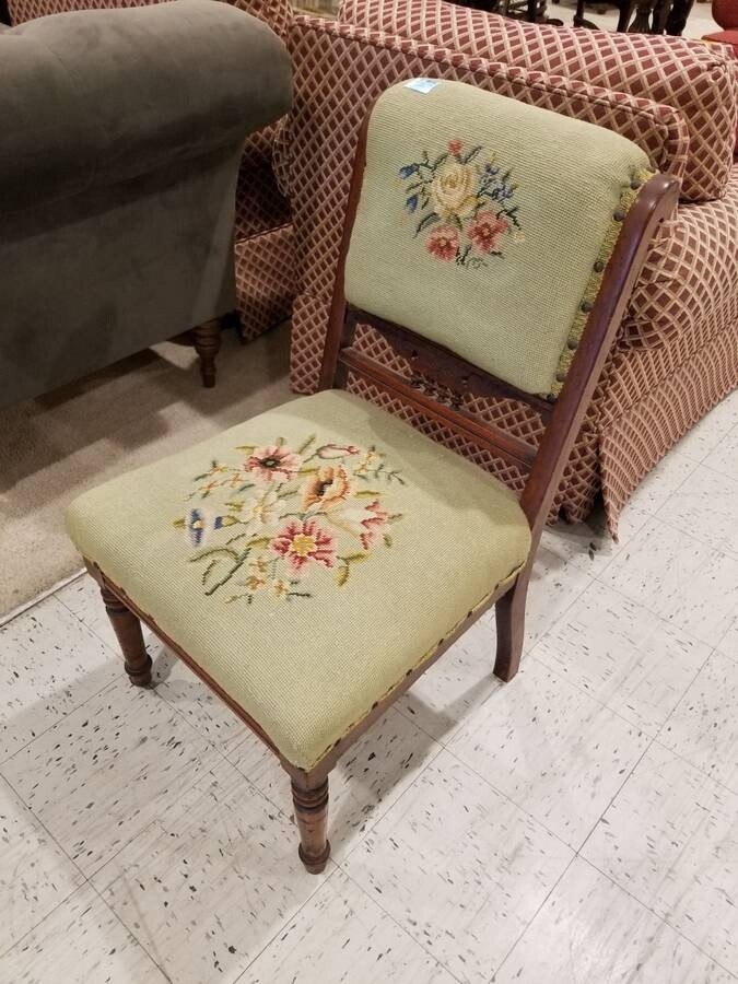 Embroidered Green Chair