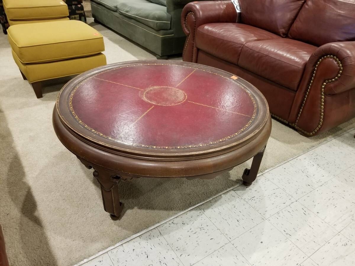 Large Red Round Coffee Table