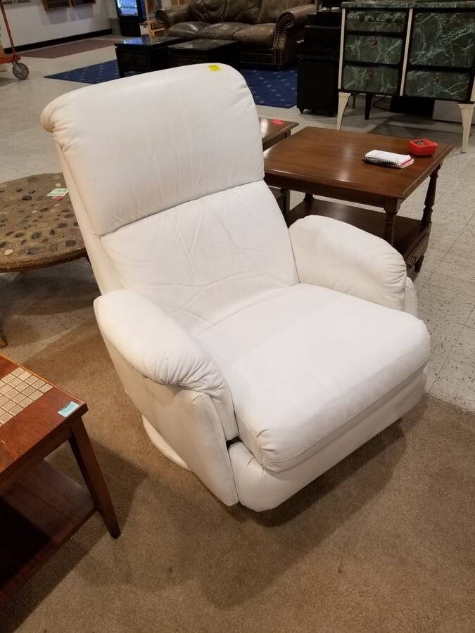 White Leather Westwood Swivel Recliner