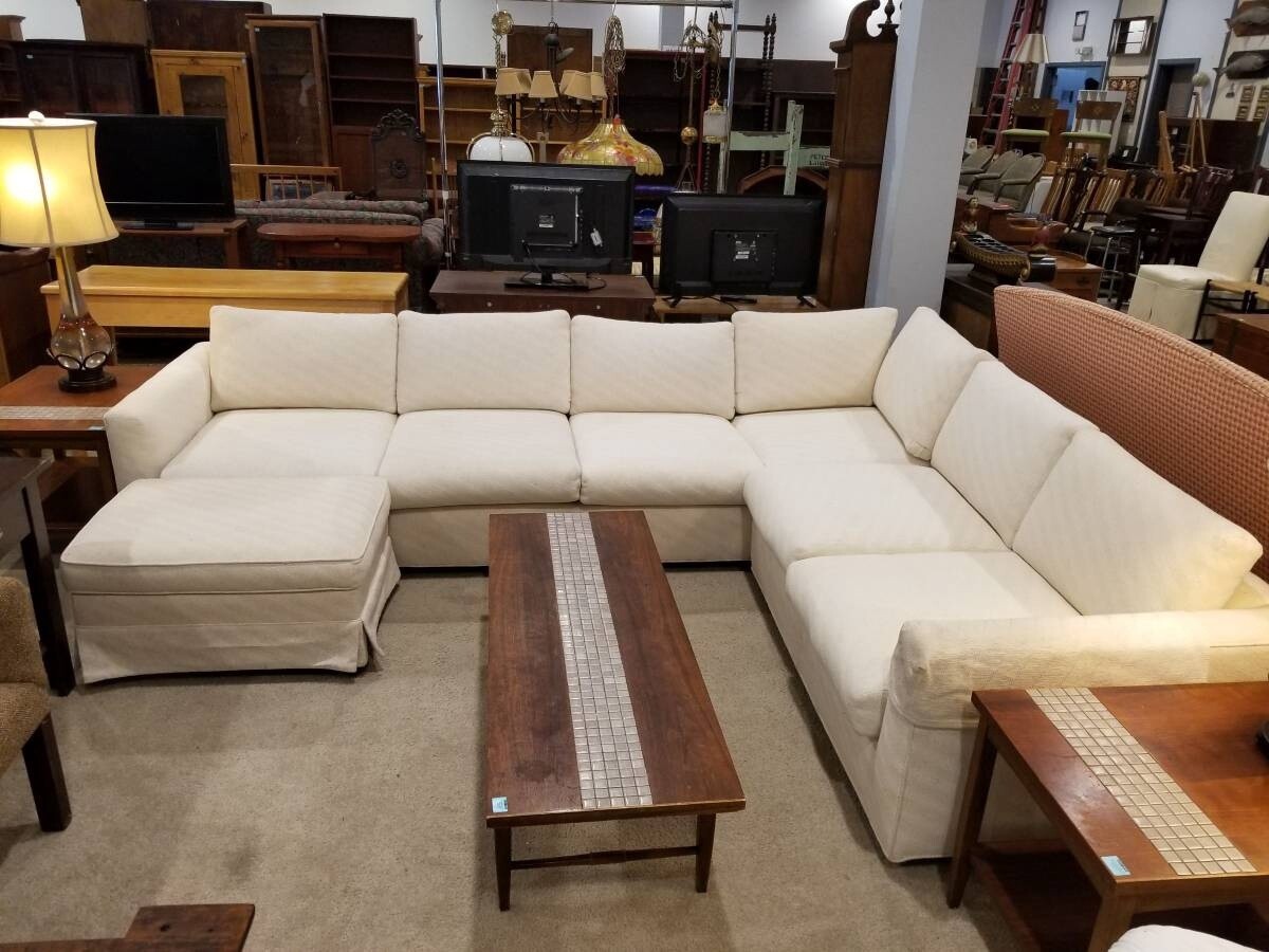 Ehrlich&#39;s Reupholstered 2-Piece Contemporary White Sectional