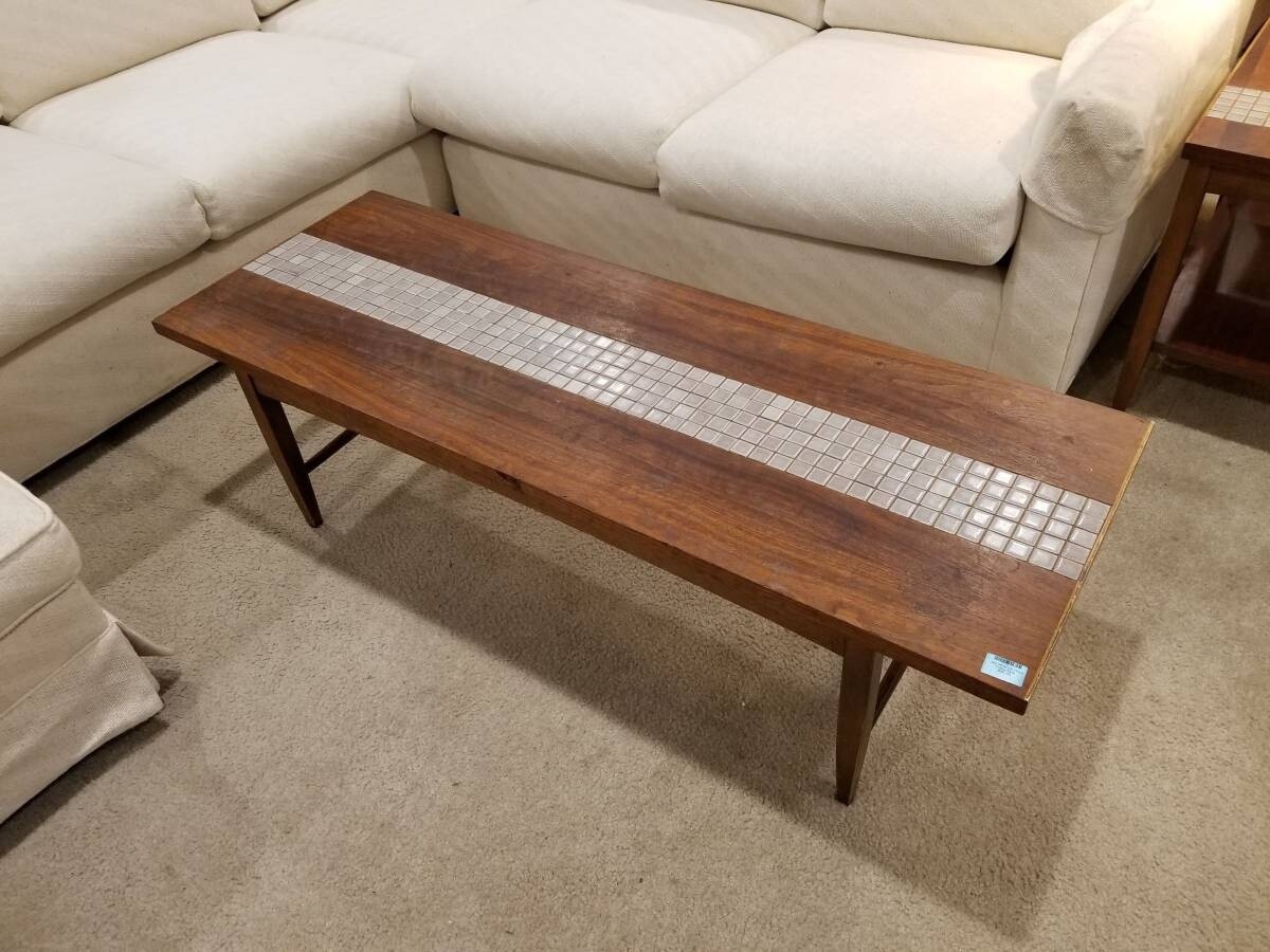 Lane MCM Tile Wood Coffee Table