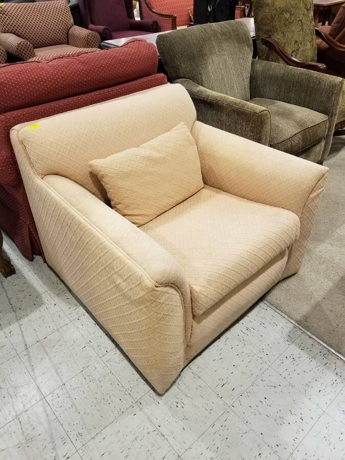 Beige Peach Upholstered Chair