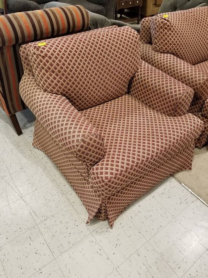 Maroon Upholstered Arm Chair