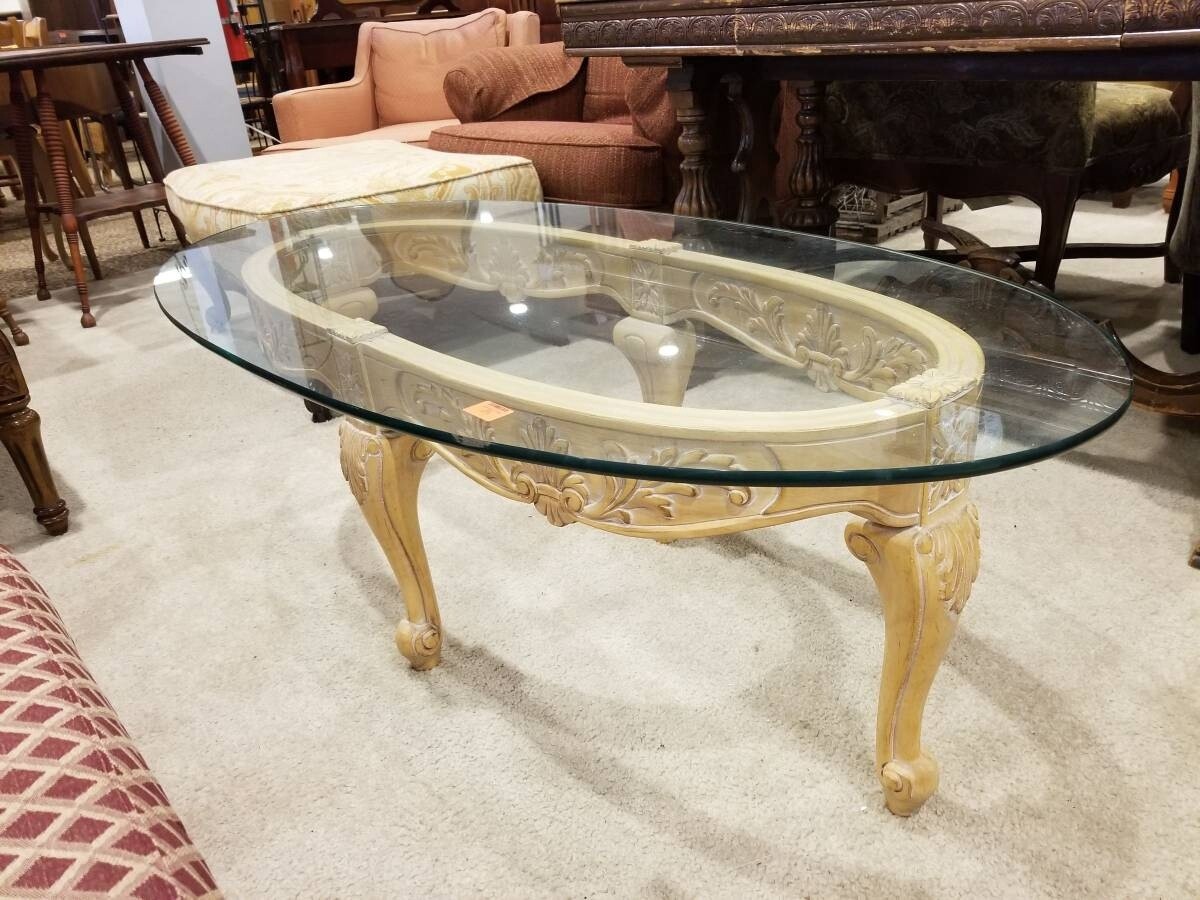 Oval Glass Coffee Table