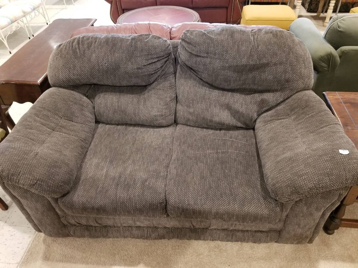 Gray Fabric Loveseat