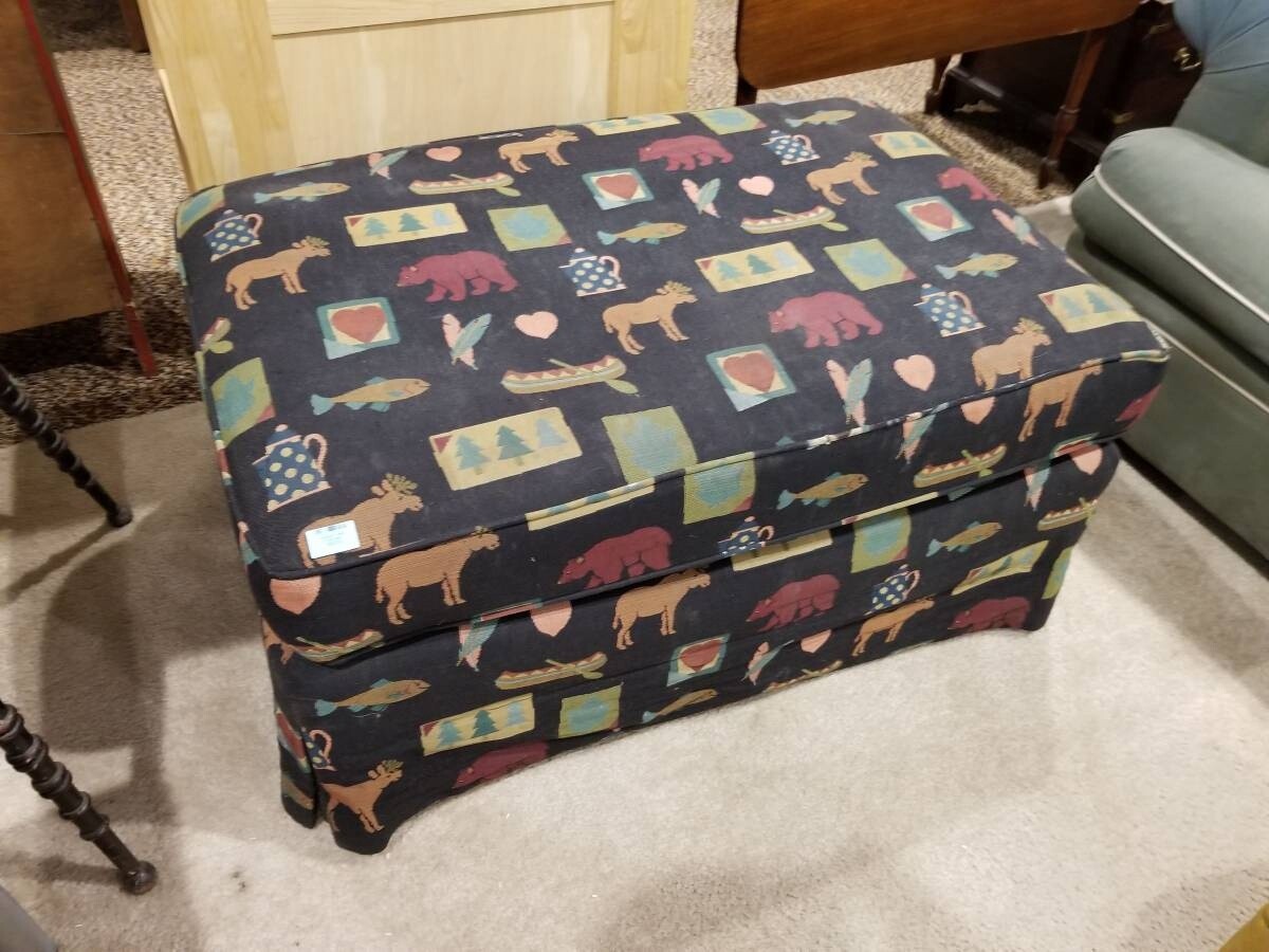 Animal Fabric Ottoman