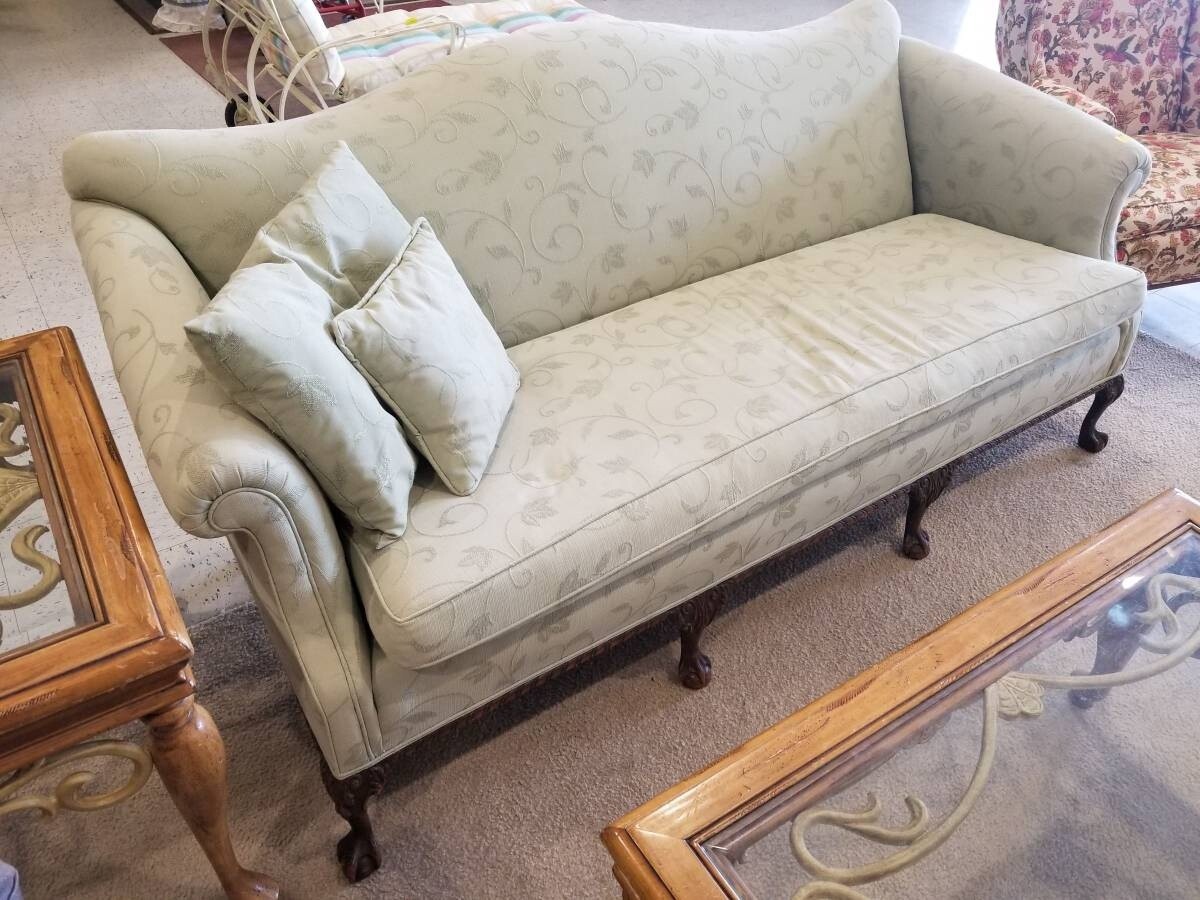 Mint Green Clawfoot Sofa
