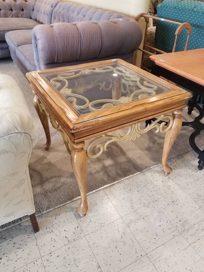 Glass Top End Table-45