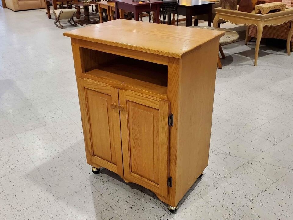 Small Rolling Kitchen Island Microwave Cart Cabinet
