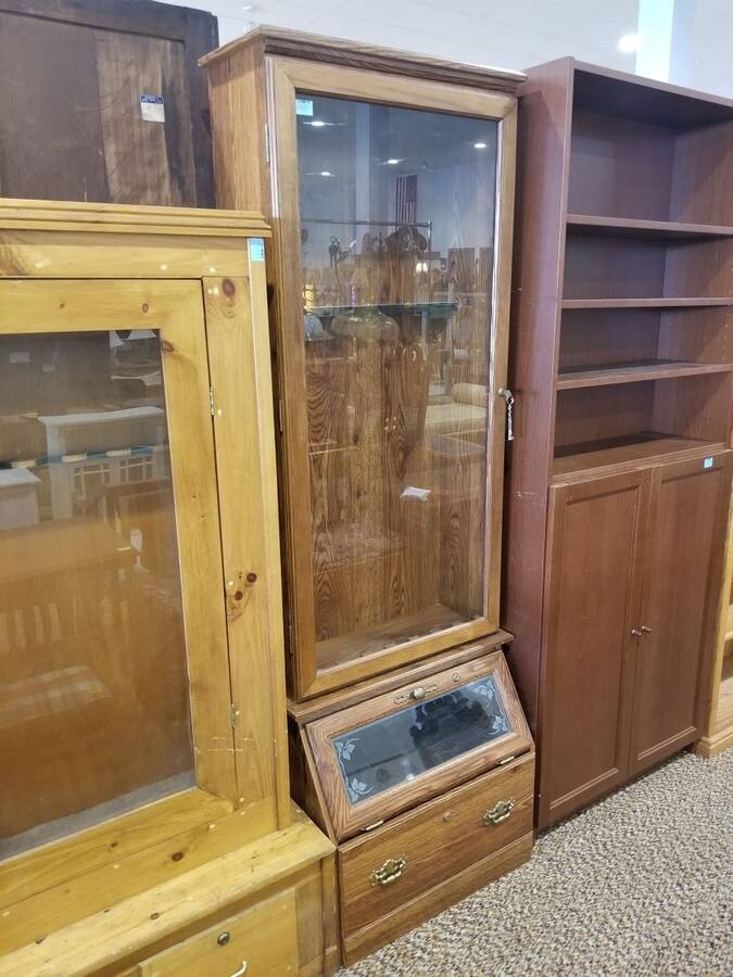 Narrow Gun Cabinet w/ Glass Doors