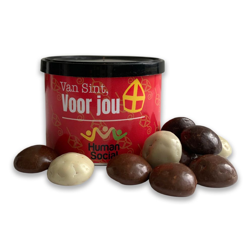 Chocolade pepernoten blikje